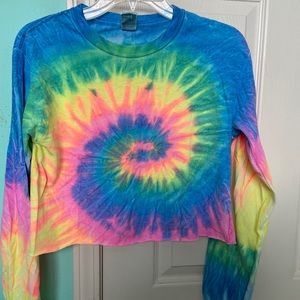 Tie dye cropped long sleeve shirt
